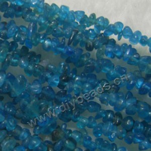 Bead, blue tourmaline (natural), small chip. Sold per pkg of 16-inch strand