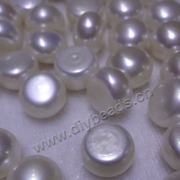 Pearl,cultured freshwater,white,9-9.5mm button,flat back, AAgrade. Sold per pkg of 100pcs