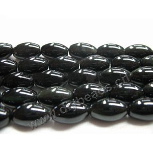 Bead, black obsidian (natural), 10x16mm barrel. Sold per 16-inch strand