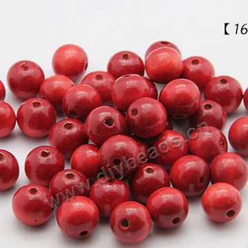 Beads,wood,red round loose beads,6mm. Sold per pkg of 1000ps
