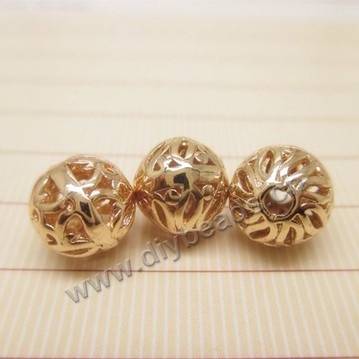 Bead,copper,24k gold filled,10mm,round,Sold per pkg of 50 pieces.