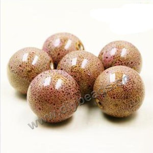 Bead, porcelain,pink, 20mm round. Sold per pkg of 30beads.