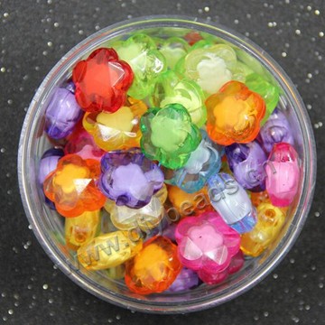 wonder Bead, acrylic, mixed colors ,16mm flower beads. Sold per 500-gram pkg.