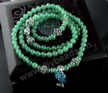 Bead, Quartz Beads Bracelets, green, 6mm,sold per bag of 10 pieces