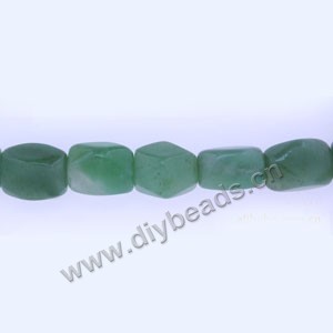 Bead, green aventurine (natural), 13x18mm faceted nugget, Mohs hardness 7. Sold per 16-inch strand.