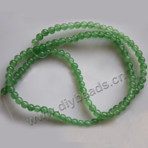 Bead, spring green "jade" (dyed), 4mm round. Sold per 15-inch strand,approximately 90 beads .