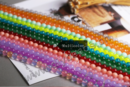 Factory direct colorful chalcedony round beads loose beads  personality diy handmade beaded jade beads
