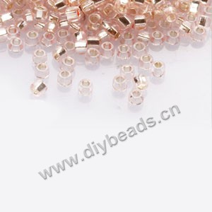  #11 seed beads,glass,pink,silver-lined rainbow,square hole.sold per pkg of 40g,  approximately 3200ps.