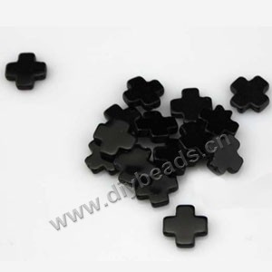 Glass beads,black/clear 12x12mm cross with 0.6mm hole, necklace charms 2styles to option,mini order 10ps