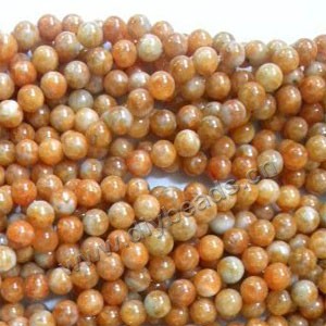 Bead, red calcite (natural), 6mm round. Sold per 16-inch strand.