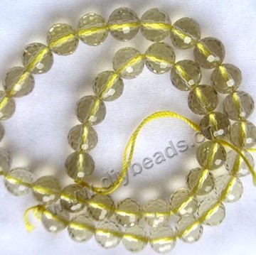 Bead, Citrine (Dyed), 8mm 128facted round, Sold per 15-inch strand