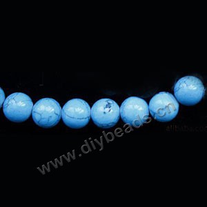 Bead, turquoise (imitation), 10mm round. Sold per 16-inch strand.