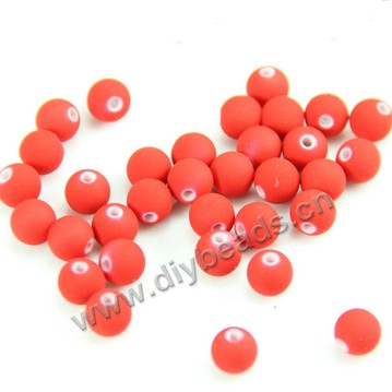 Bead, acrylic, fluorescent orange, 10mm round. Sold per pkg of 200ps