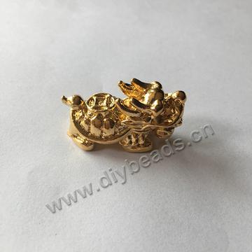 Copper plating 24k gold Kirin spacer beads