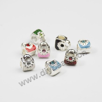 Bead,big-hole bead,alloy,mixed coloe bag,Sold per pkg of 10ps