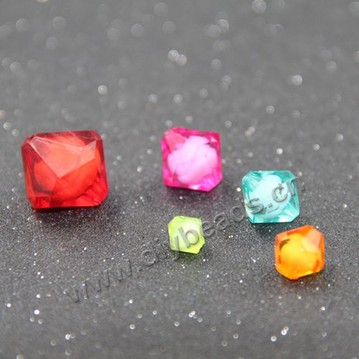 wonder Bead, acrylic, mixed colors ,10mm bicone beads. Sold per 500-gram pkg.