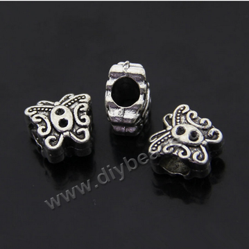 Bead, 925 sterling silver, 11x11mm diameter, 4.5mm hole, butterfly shape Sold per pkg of 1 bag-20 pieces.