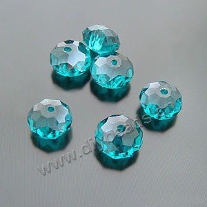 bead,glass,turquoise blue ,9x12mm hand-faceted rondelle,72ps/strand,A grade