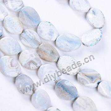 Bead,fire agate,white color,15x20mm oval, Sold per one strand.