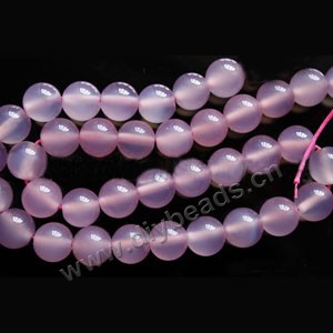 Bead, pink chalcedony (natural), 10mm round A grade, Mohs hardness 7. Sold per 15-inch strand