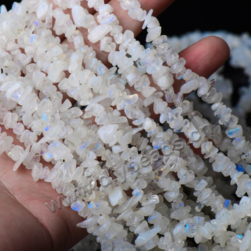 Wholesale 5*8mm natural gemstone chips Sri Lanka blue moonstone gravel