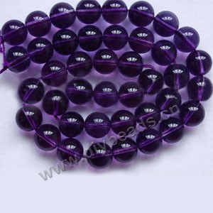 Bead, amethyst (imitation), 10mm round. Sold per 15-inch strand.