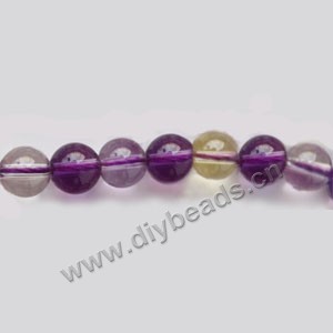 Bead, ametrine (imitation), 6mm  round,sold per 15-inch strand,approximately  62ps.