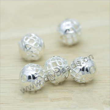 Bead,925 sterling silver beads 9mm hollow spacer beads, DIY bracelet findings,Sold per pkg of 20pcs