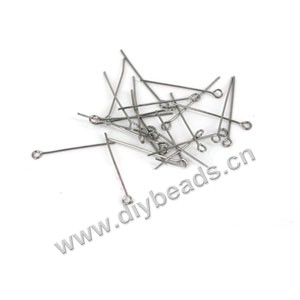  Jewelry finding,40mm long eyepin, gunmetal-plated iron,Cover Beads Finding,Sold per pkg of 50grams,approximately 340ps.