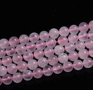 Bead, rose quartz (natural), 4mm round, Sold per 15-inch strand