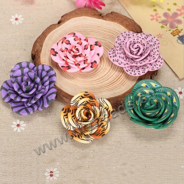 Bead, polymer clay,mixed color,35x12mm flower. Sold per pkg of 20.