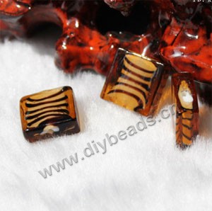 Leopard beads lampworked glass,16x16x6mm flat square,2 styles to option,mini order 100ps factory price.