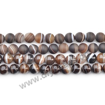 Bead,natural agate,brown,matte 6mm round,Sold per one strand.