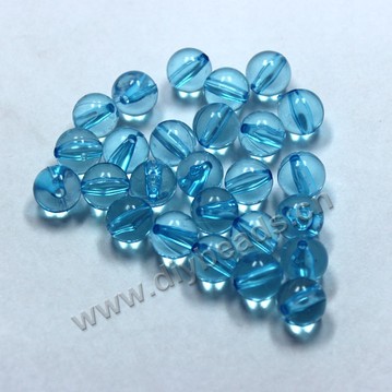 Bead, acrylic, lucid blue, 10mm round. Sold per pkg of 100ps
