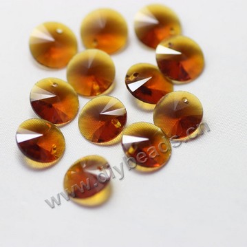 Bead, glass, brown, 10mm faceted satellite, sold per pkg 5 bags.