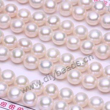 earring making AAA 6.5-7mm loose natural freshwater half drilled hole couple white button pearls
