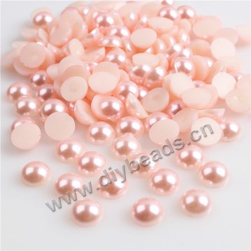 Imitation pearl, acrylic pearl, mixed colors, 3mm half round. Sold per pkg of 5 bags