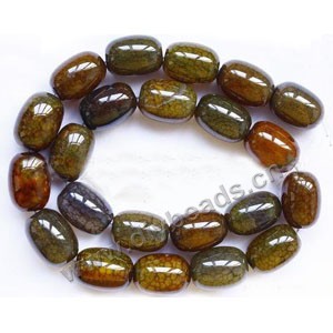 Bead, dragon veins agate (dyed / heated), 13x18mm drum. Sold per 15-inch strand.