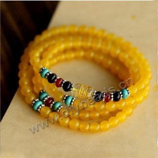 Bracelet,Topaz pulp with red agate, 6mm round ,for prayer beads . 