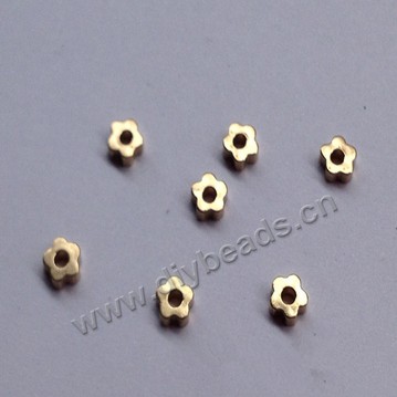 Bead,big-hole beads,brass bead ,flower shape,3.5mm, Sold per pkg of 300ps