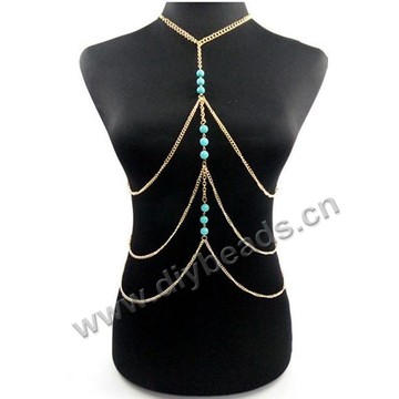 American&European style, sexy body chain, with tophus beads,for women