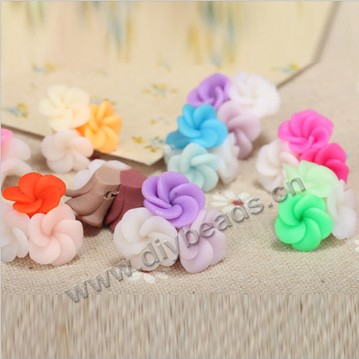 Bead, polymer clay,mixed color,20x13mm flower. Sold per pkg of 5.