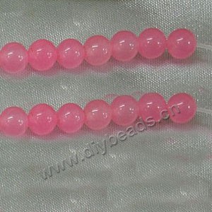 Bead, Malaysia "jade" (dyed), pink, 12mm round, Mohs hardness 7. Sold per 15-inch strand