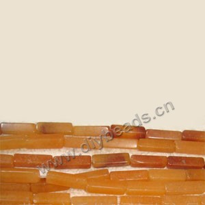 Bead, red aventurine (natural), 4x14mm square tube. Sold per 15-inch strand
