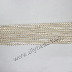 Pearl,cultured freshwater (natural), white, 4-5mm potato, A- grade. Sold per pkg of (2)16-inch strands.