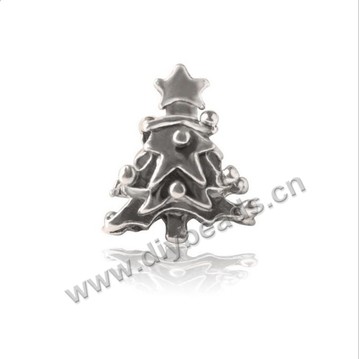 Bead,big-hole beads,zinc alloy,Christams tree shape,13*15mm,Sold per pkg of 100pcs