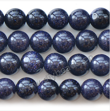 Wholesale Blue Goldstone beads Semi gemstone beads 12mm round beads, sold per pkg of 10strands