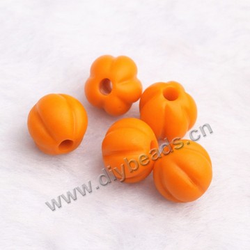 Bead, lampworked glass, pumpkin, frosted, orange, 8mm. Sold per pkg 1 bag-100 pieces. 