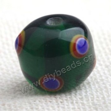 Bead,Japan lampworked glass,blue round tube, 15X15mm round.mini order 100pc 