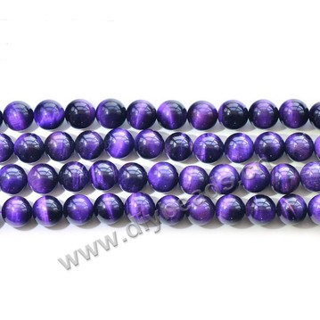 Bead, purple tigereye beads (dyed), 6mm round AA grade. Sold per 16-inch strand